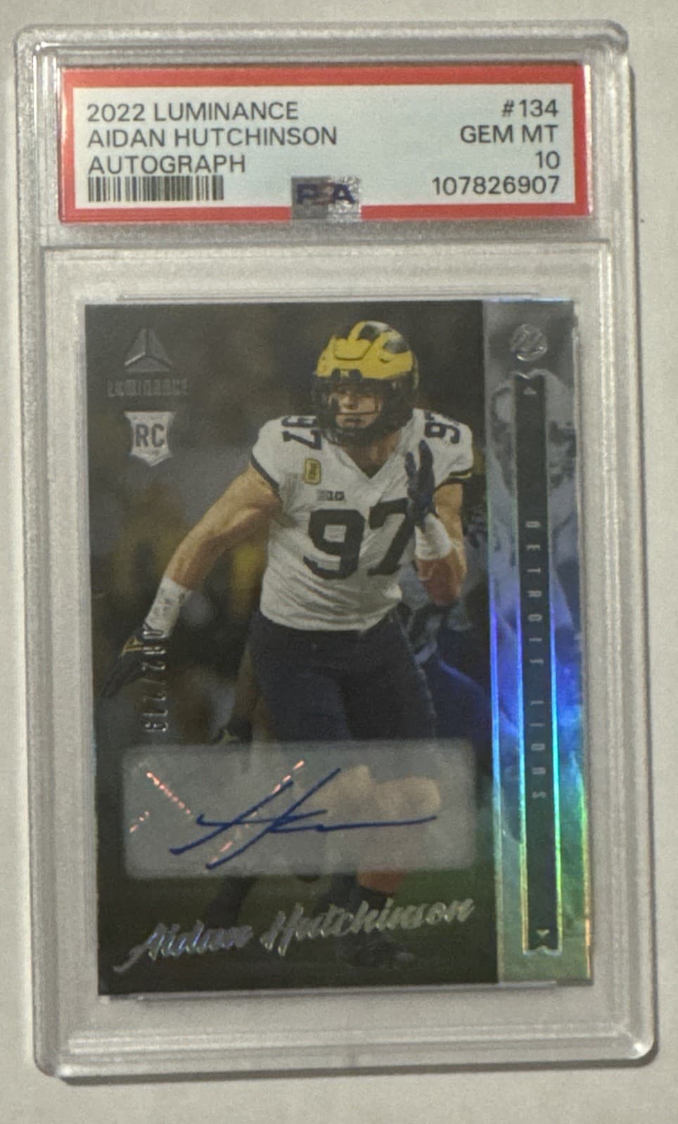 Aidan Hutchinson Panini Luminance #134 Autograph