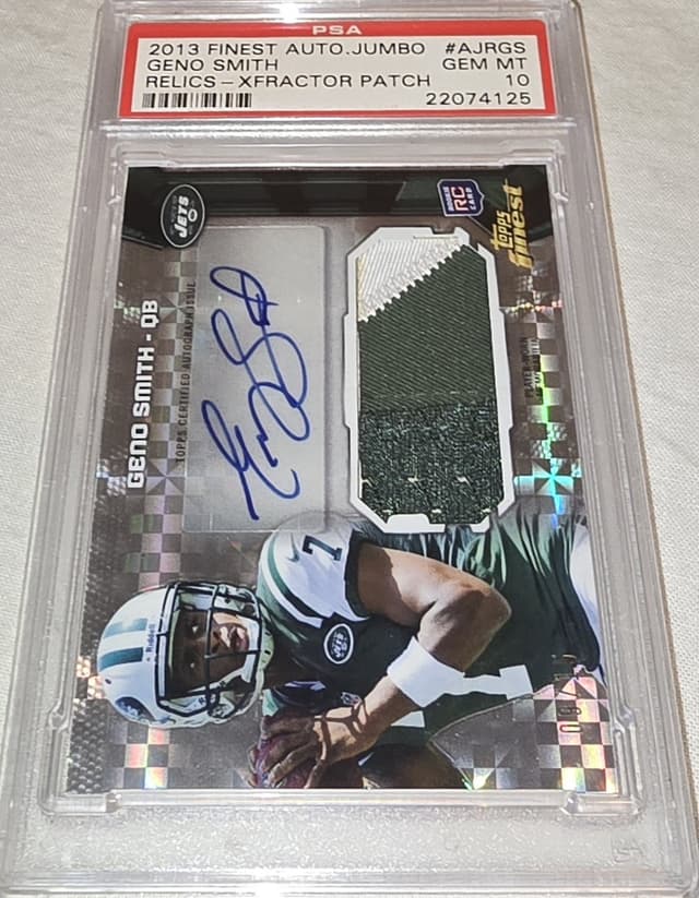Geno Smith Finest Autograph Jumbo Relics #AJRGS Xfractor Patch