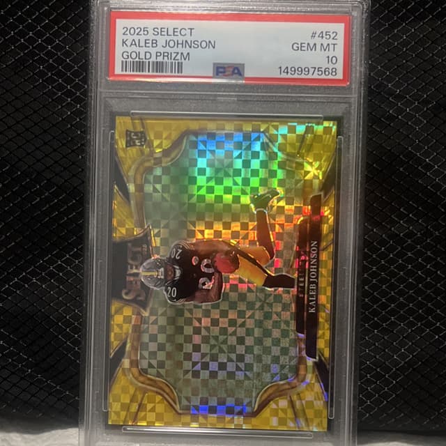 Kaleb Johnson Panini Select #452 Gold Prizm