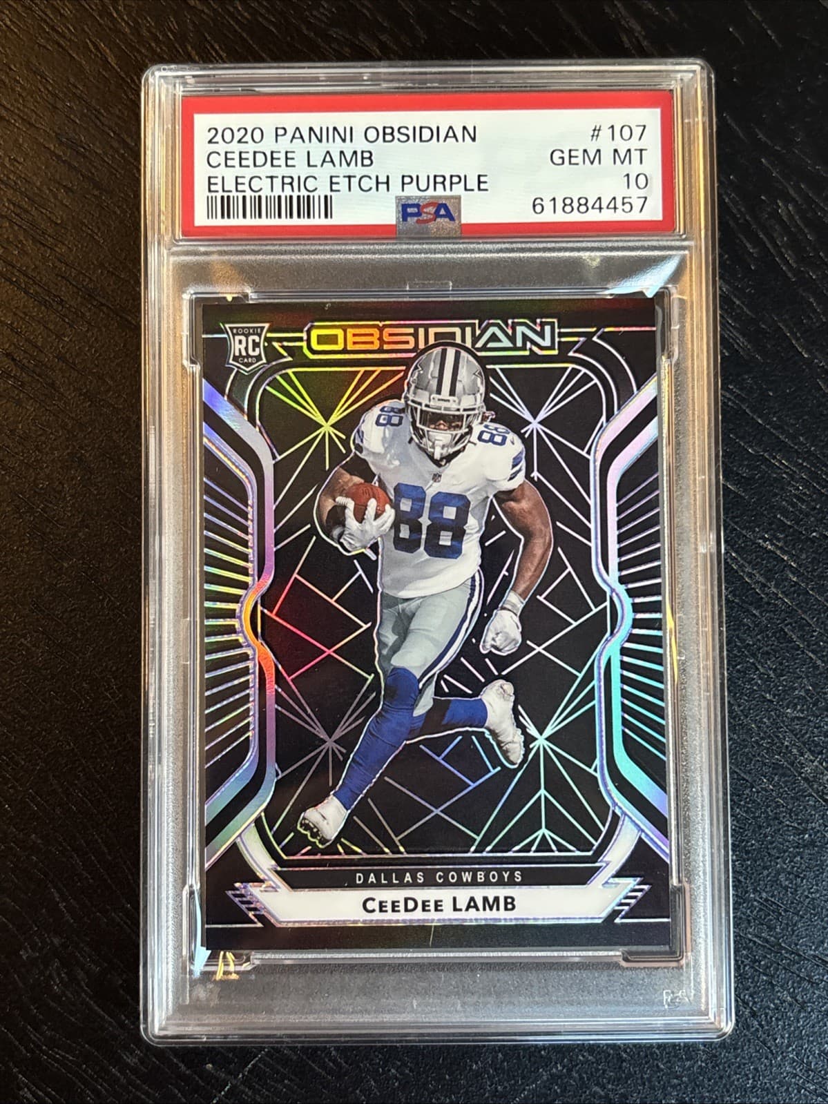 CeeDee Lamb Panini Obsidian #107 Electric Etch Purple
