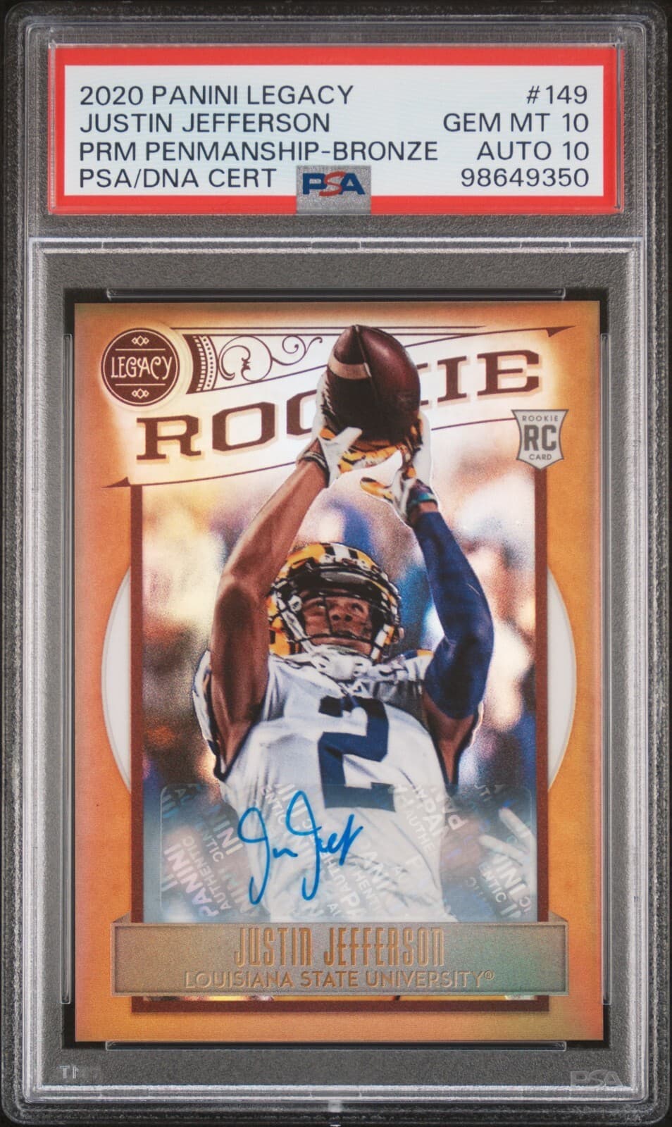 Justin Jefferson Panini Legacy #149 Premium Edition-Bronze