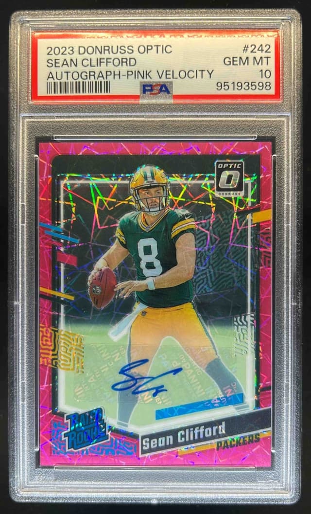 Sean Clifford Panini Donruss Optic #242 Autograph-Pink Velocity