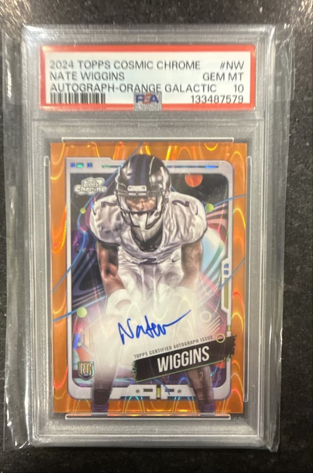 Nate Wiggins Topps Cosmic Chrome Cosmic Chrome Autographs #NW Orange Galactic
