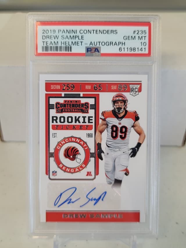 Drew Sample Panini Contenders #235 Team Helmet-Autograph
