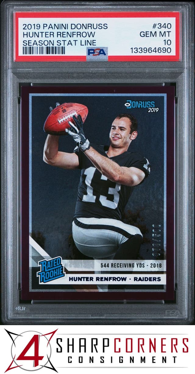 Hunter Renfrow Panini Donruss #340 Season Stat Line