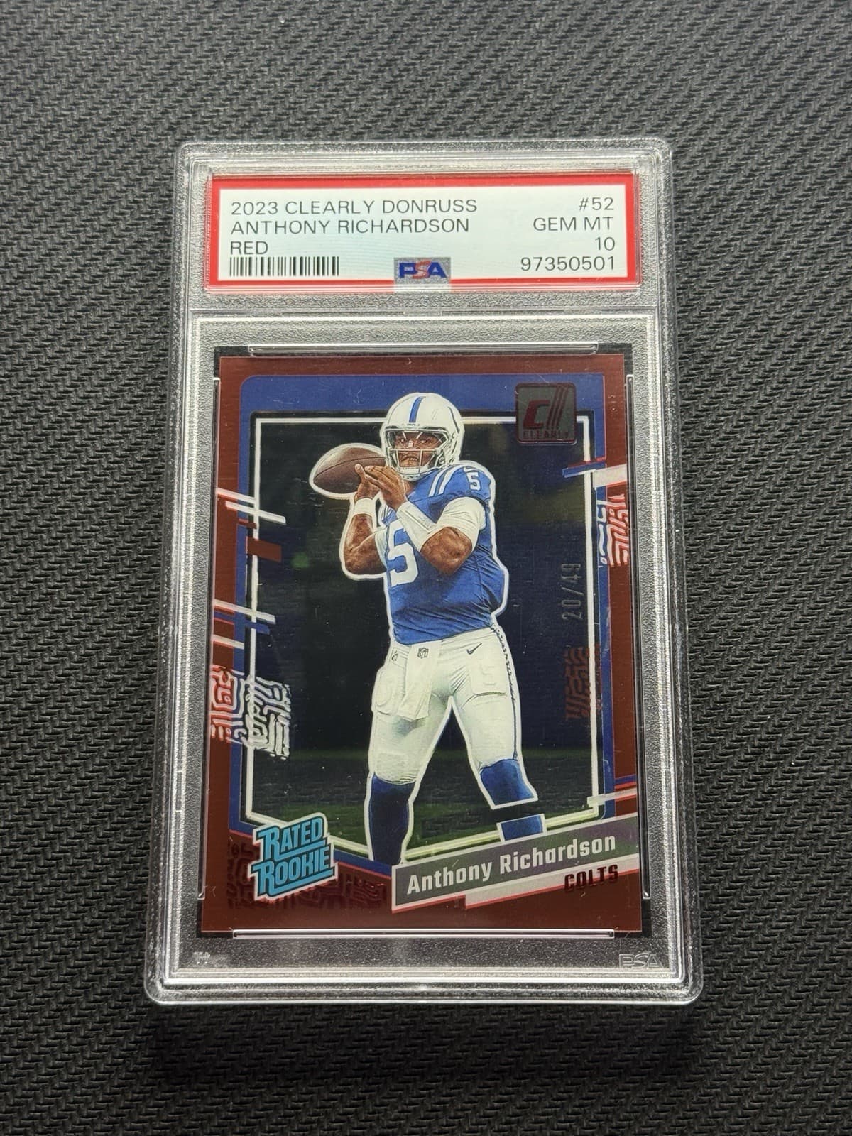 Anthony Richardson Panini Clearly Donruss #52 Red