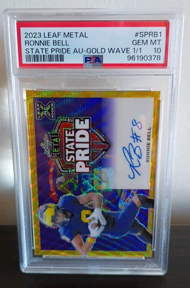 Ronnie Bell Leaf Metal State Pride Autographs #SPRB1 Gold Wave 1/1