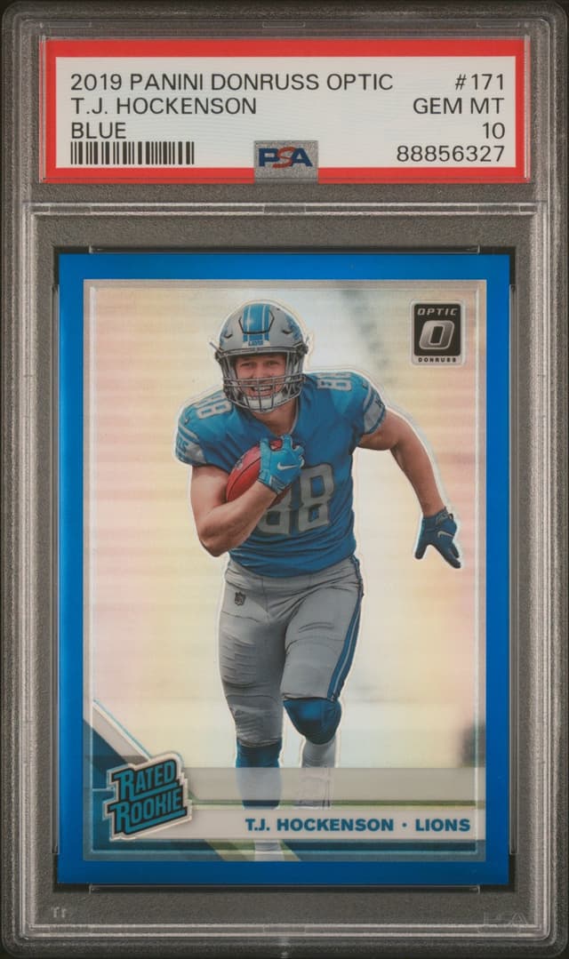 T.J. Hockenson Panini Donruss Optic #171 Blue