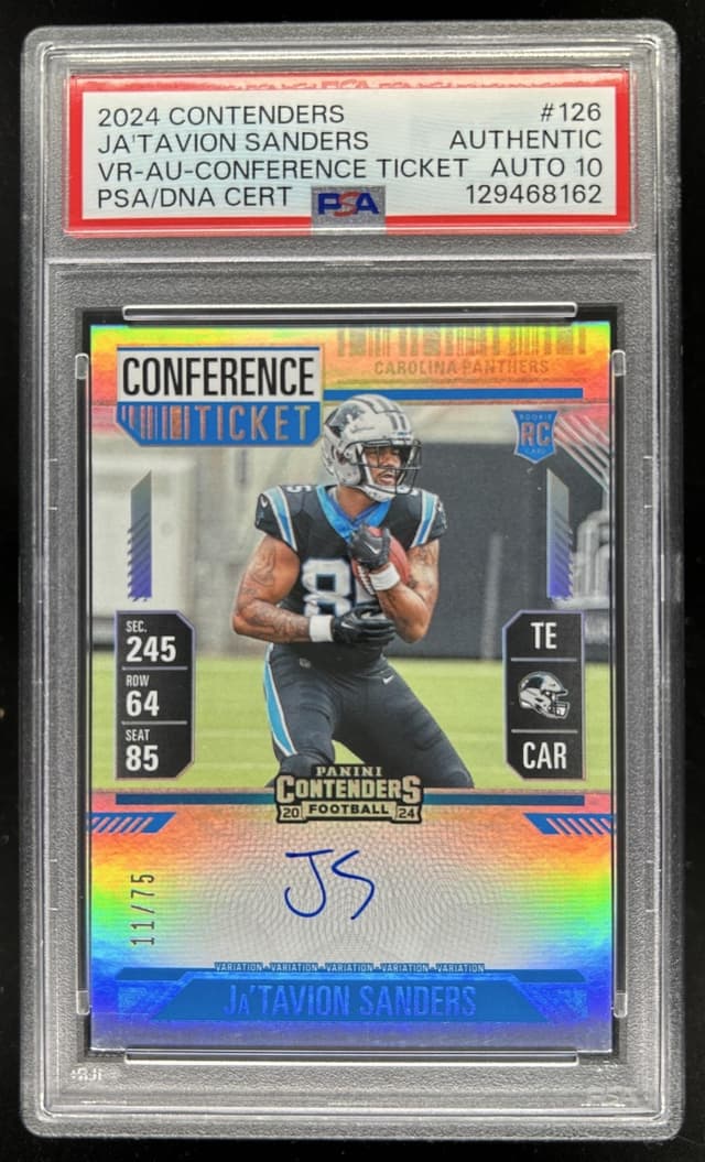 Ja'Tavion Sanders Panini Contenders #126 Autograph-Conference Ticket