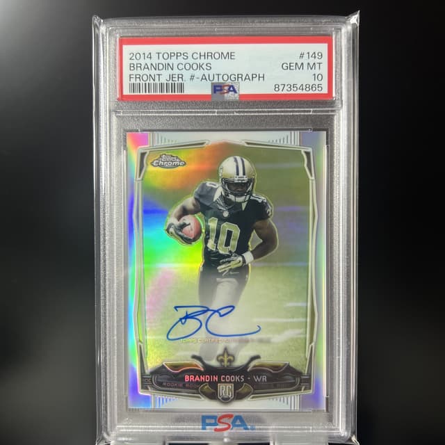 Brandin Cooks Topps Chrome #149 Front Jersey Number-Autograph