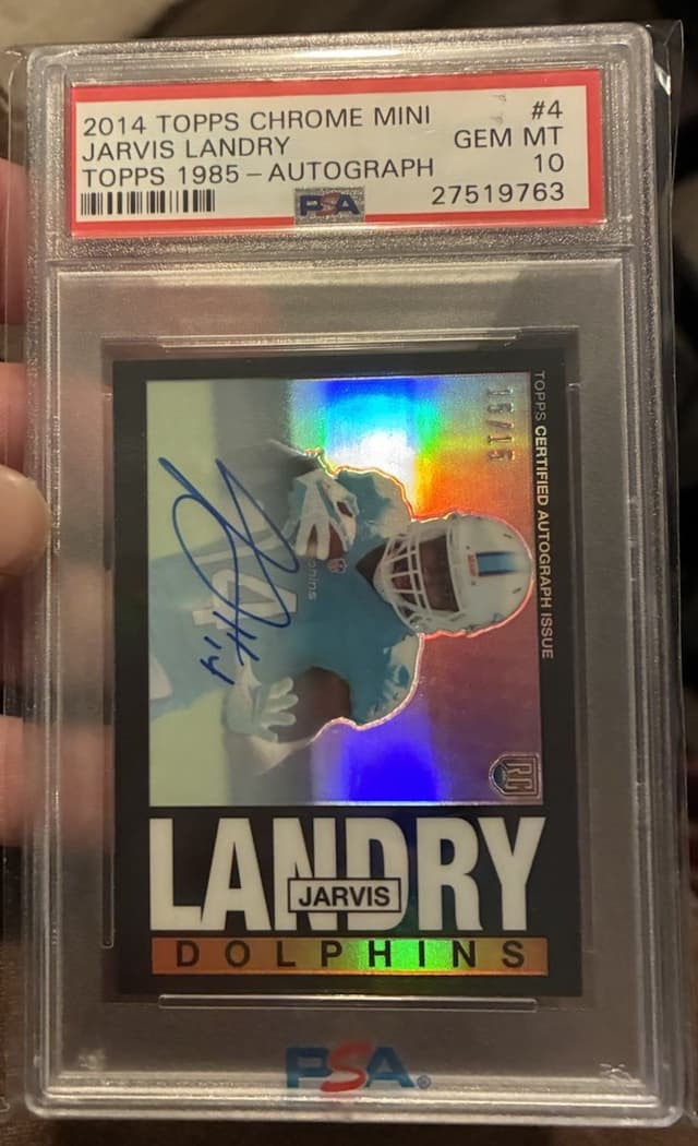 Jarvis Landry Topps Chrome Mini Topps 1985 #4 Autograph