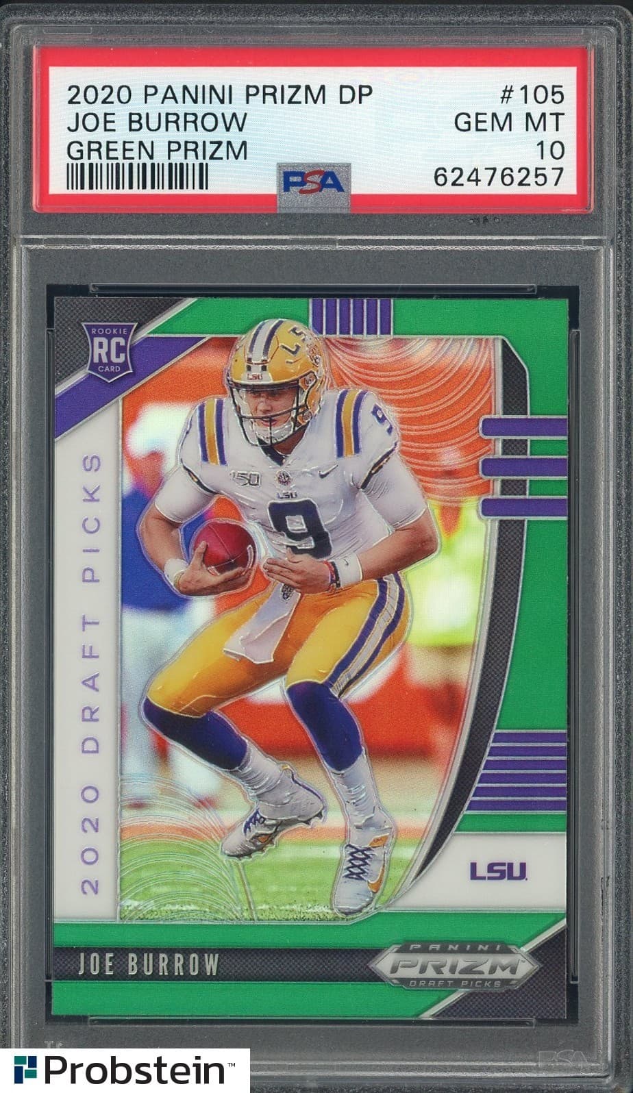 Joe Burrow Panini Prizm Draft Picks #105 Green Prizm