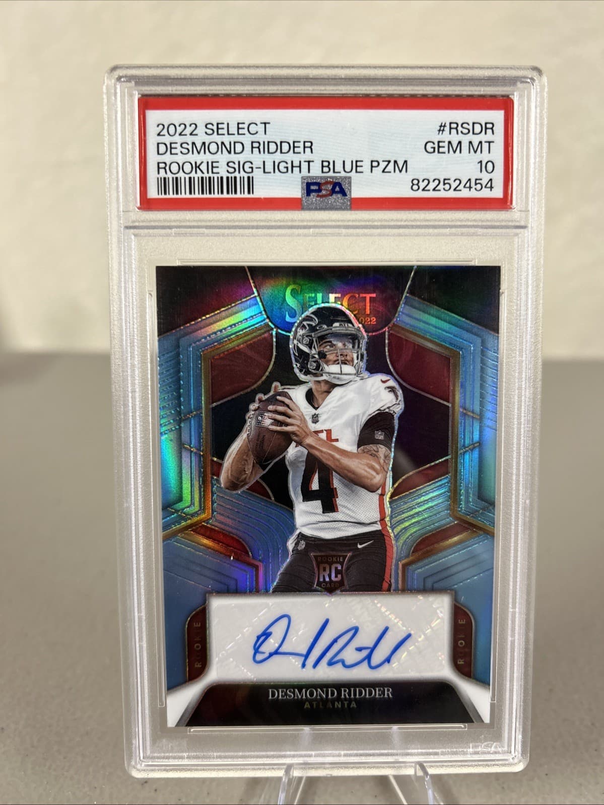 Desmond Ridder Panini Select Rookie Signatures #RSDR Light Blue Prizm