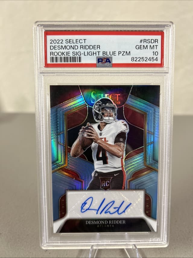 Desmond Ridder Panini Select Rookie Signatures #RSDR Light Blue Prizm