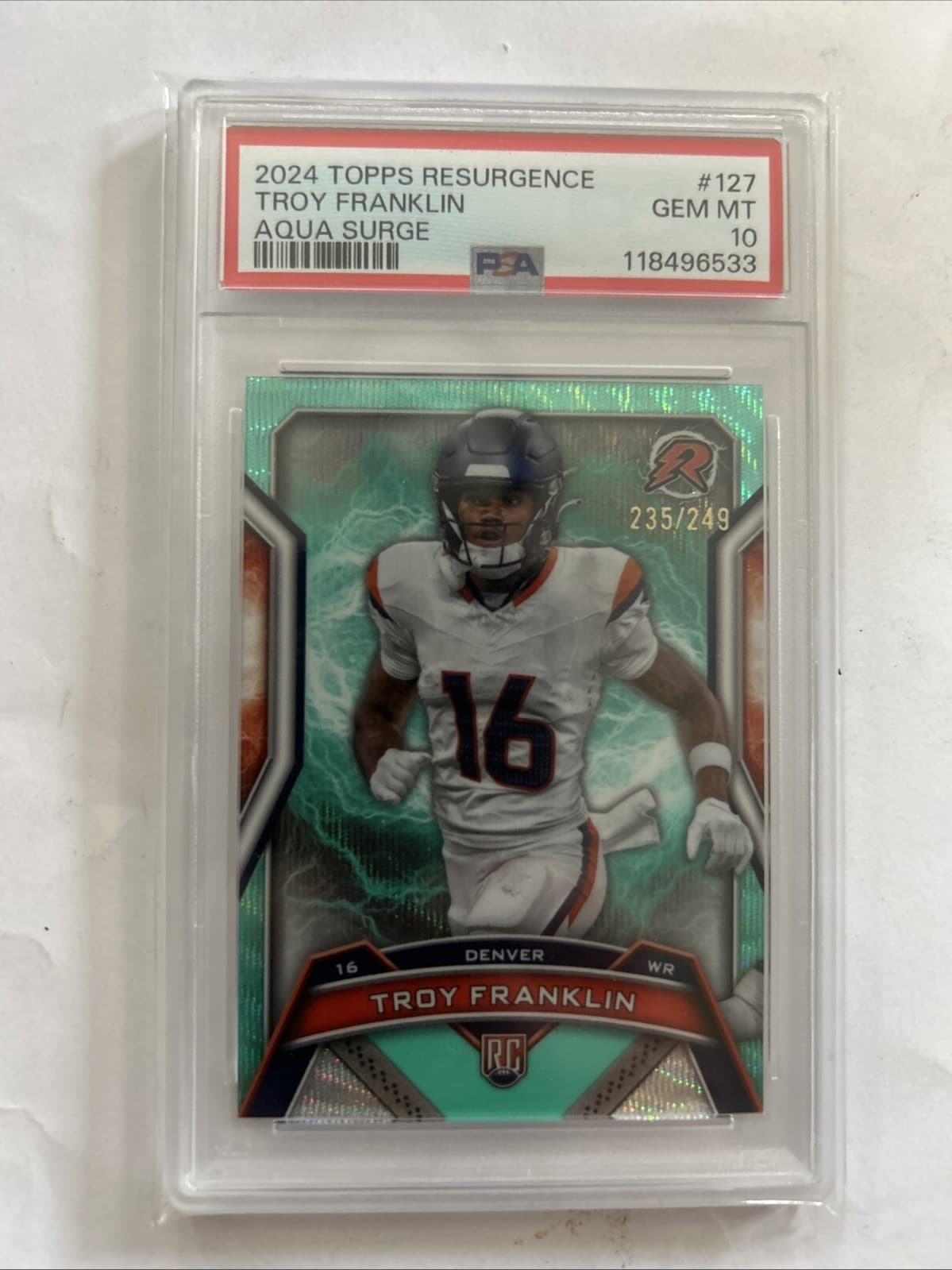 Troy Franklin Topps Resurgence #127 Aqua Surge