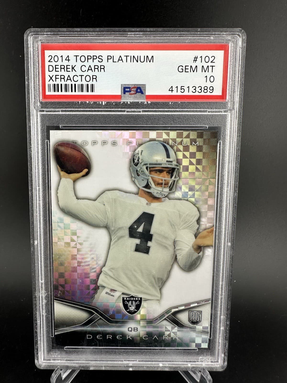 Derek Carr Topps Platinum #102 Xfractor