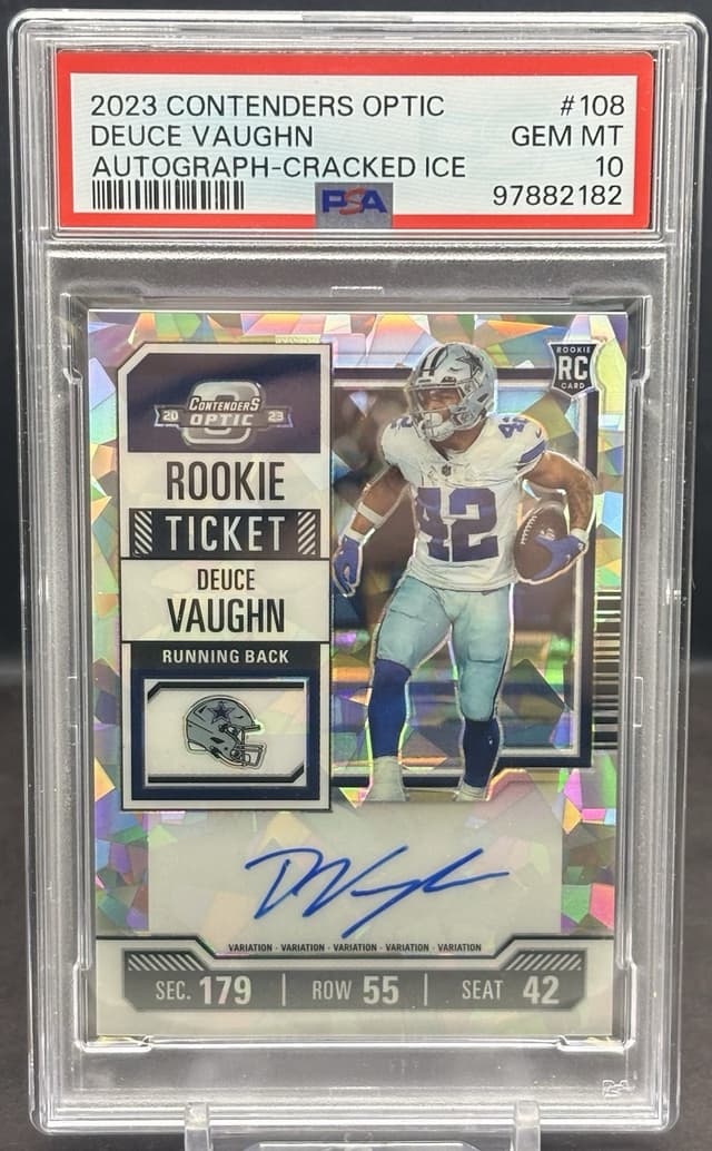 Deuce Vaughn Panini Contenders Optic #108 Autograph-Cracked Ice
