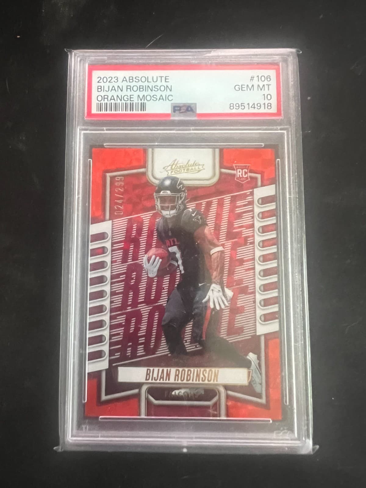 Bijan Robinson Panini Absolute #106 Orange Mosaic