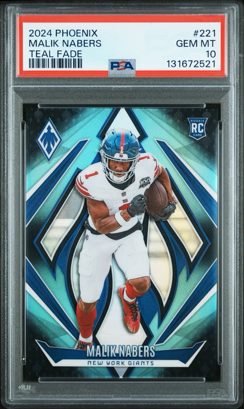 Malik Nabers Panini Phoenix #221 Teal Fade