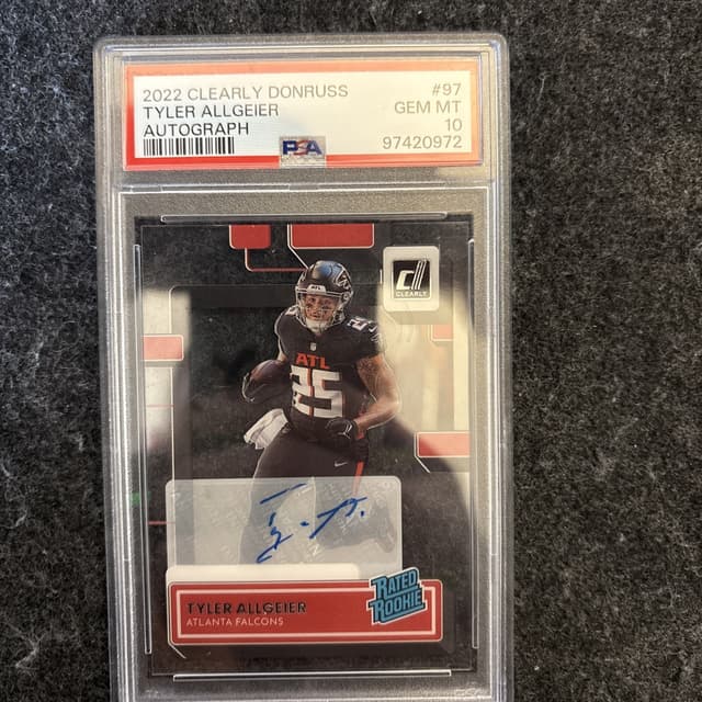 Tyler Allgeier Panini Clearly Donruss #97 Autograph