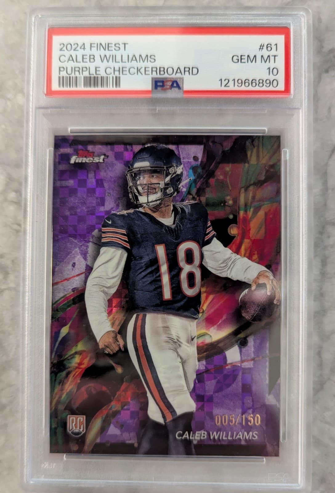 Caleb Williams Topps Finest #61 Purple Checkerboard