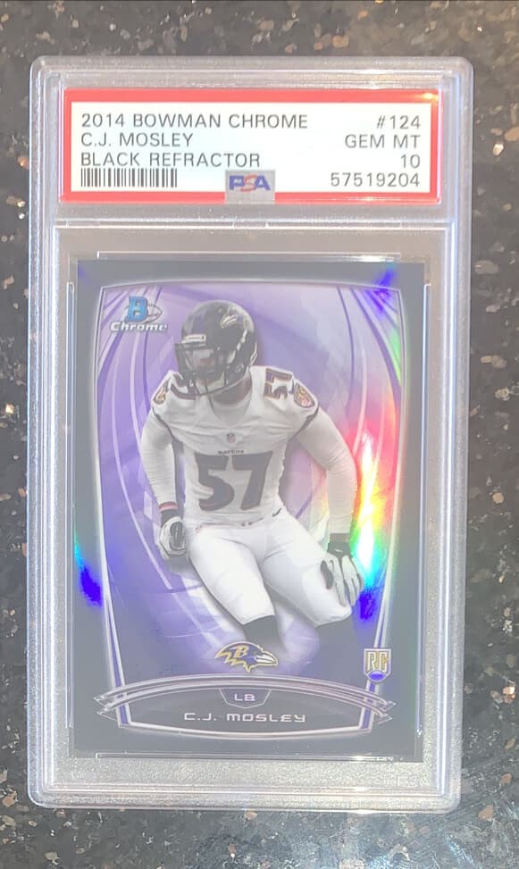 C.J. Mosley Bowman Chrome #124 Black Refractor