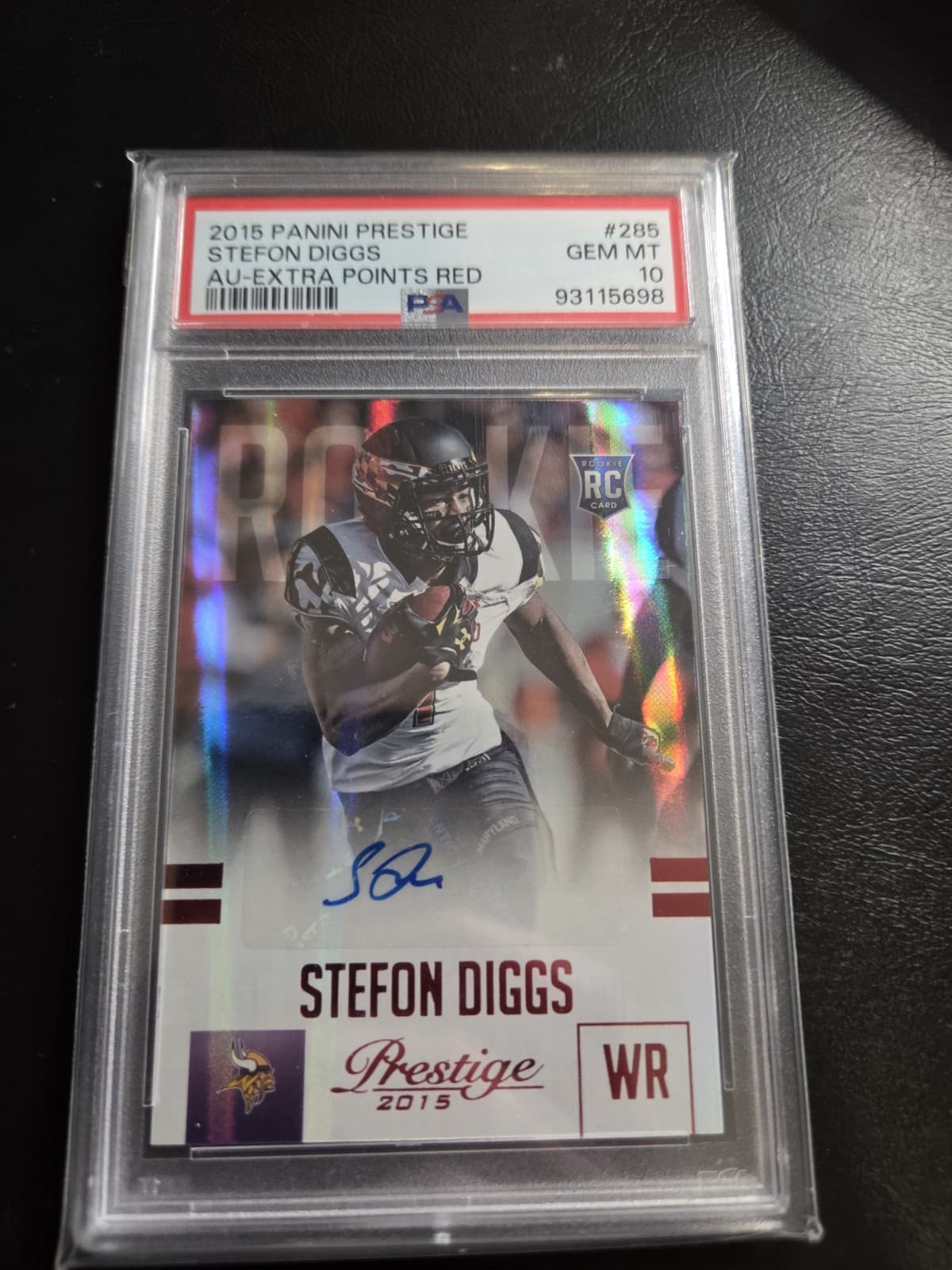 Stefon Diggs Panini Prestige #285 Autograph-Extra Points Red