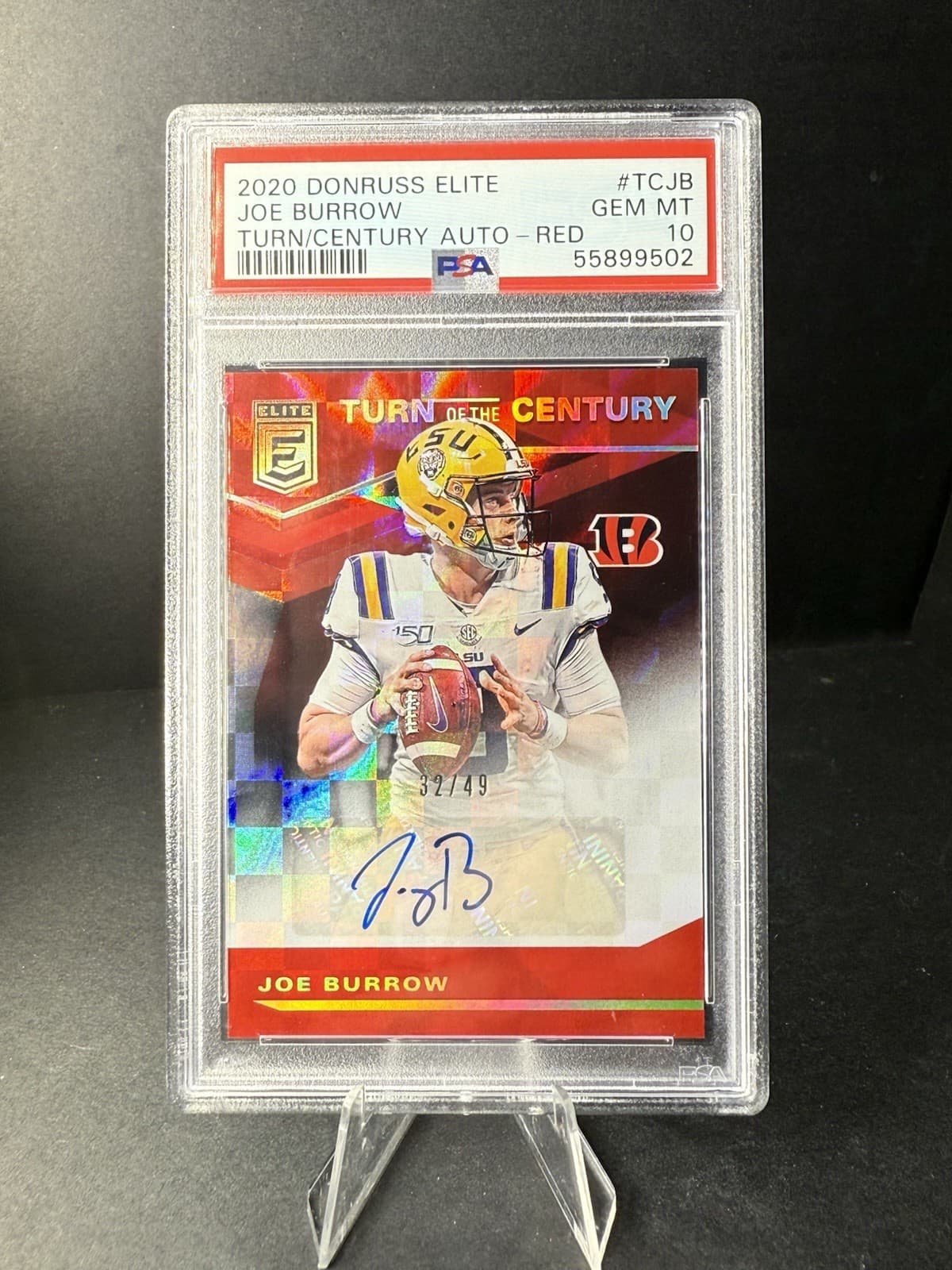 Joe Burrow Panini Donruss Elite Turn of the Century Autographs #TCJB Red