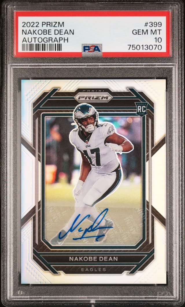 Nakobe Dean Panini Prizm #399 Autograph-Silver