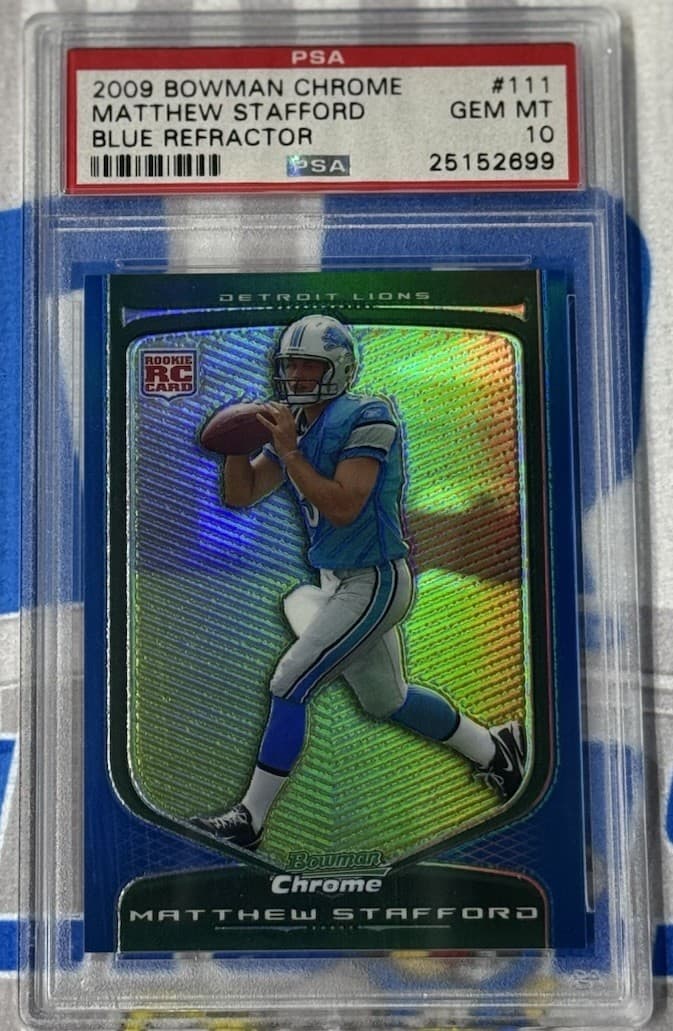 Matthew Stafford Bowman Chrome #111 Blue Refractor