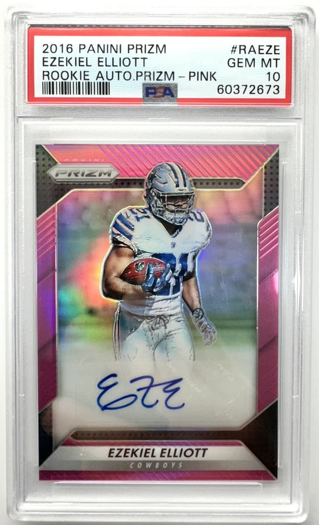 Ezekiel Elliott Panini Prizm Rookie Autograph Prizm #RAEZE Pink