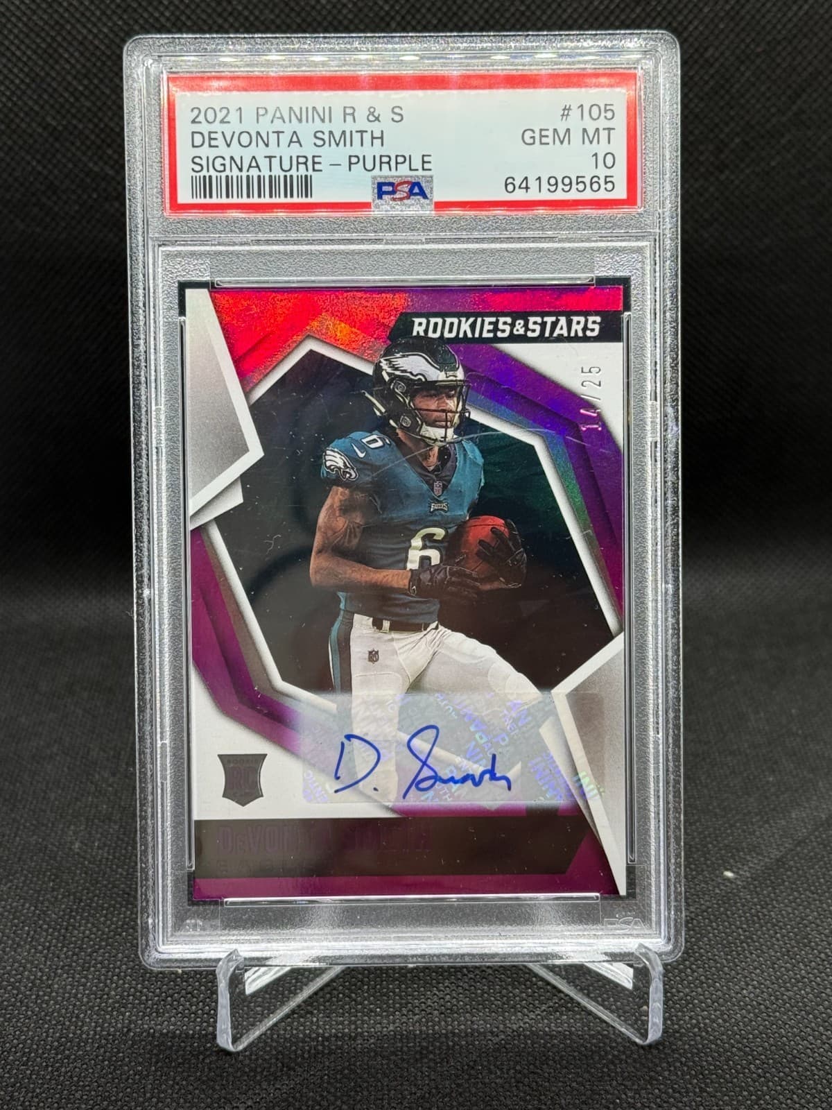 DeVonta Smith Panini Rookies & Stars #105 Signature-Purple