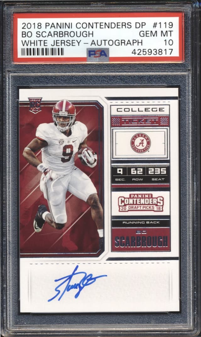Bo Scarbrough Panini Contenders Draft Picks #119 White Jersey-Autograph