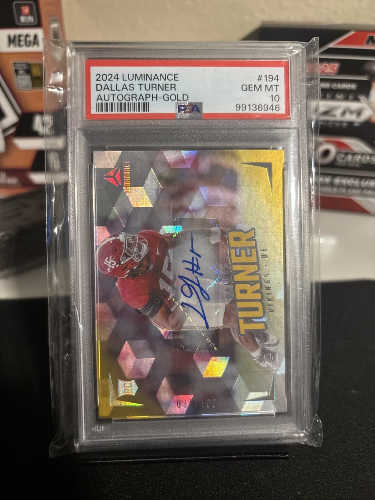 Dallas Turner Panini Luminance #108 Autograph-Gold