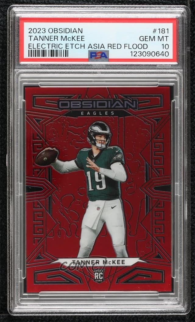 Tanner McKee Panini Obsidian #181 Electric Etch Asia Red Flood