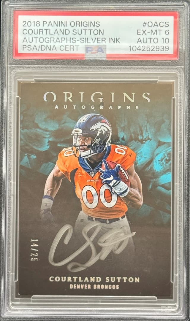 Courtland Sutton Panini Origins Autographs #OACS Silver Ink