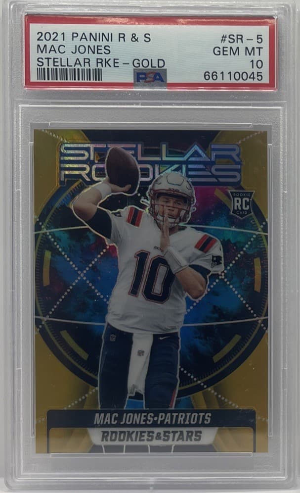 Mac Jones Panini Rookies & Stars Stellar Rookies #SR5 Gold
