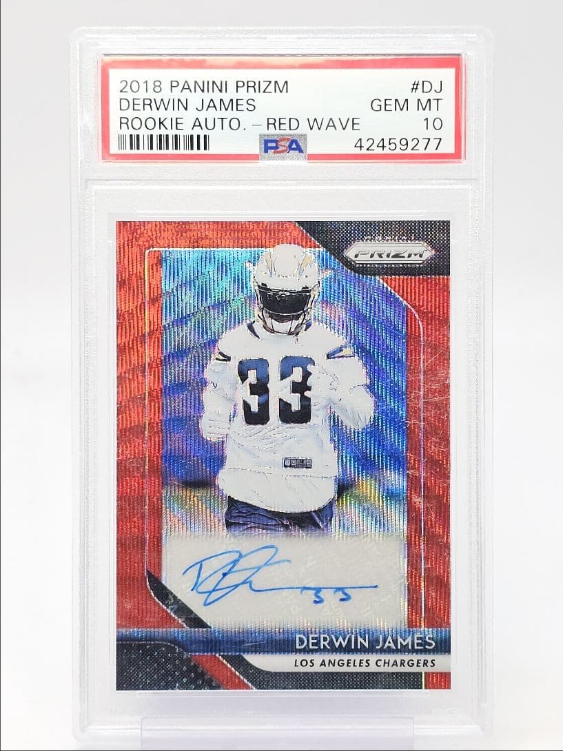 Derwin James Panini Prizm Rookie Autographs #DJ Red Wave