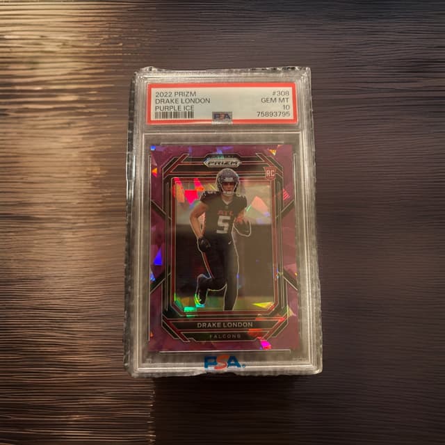 Drake London Panini Prizm #308 Purple Ice