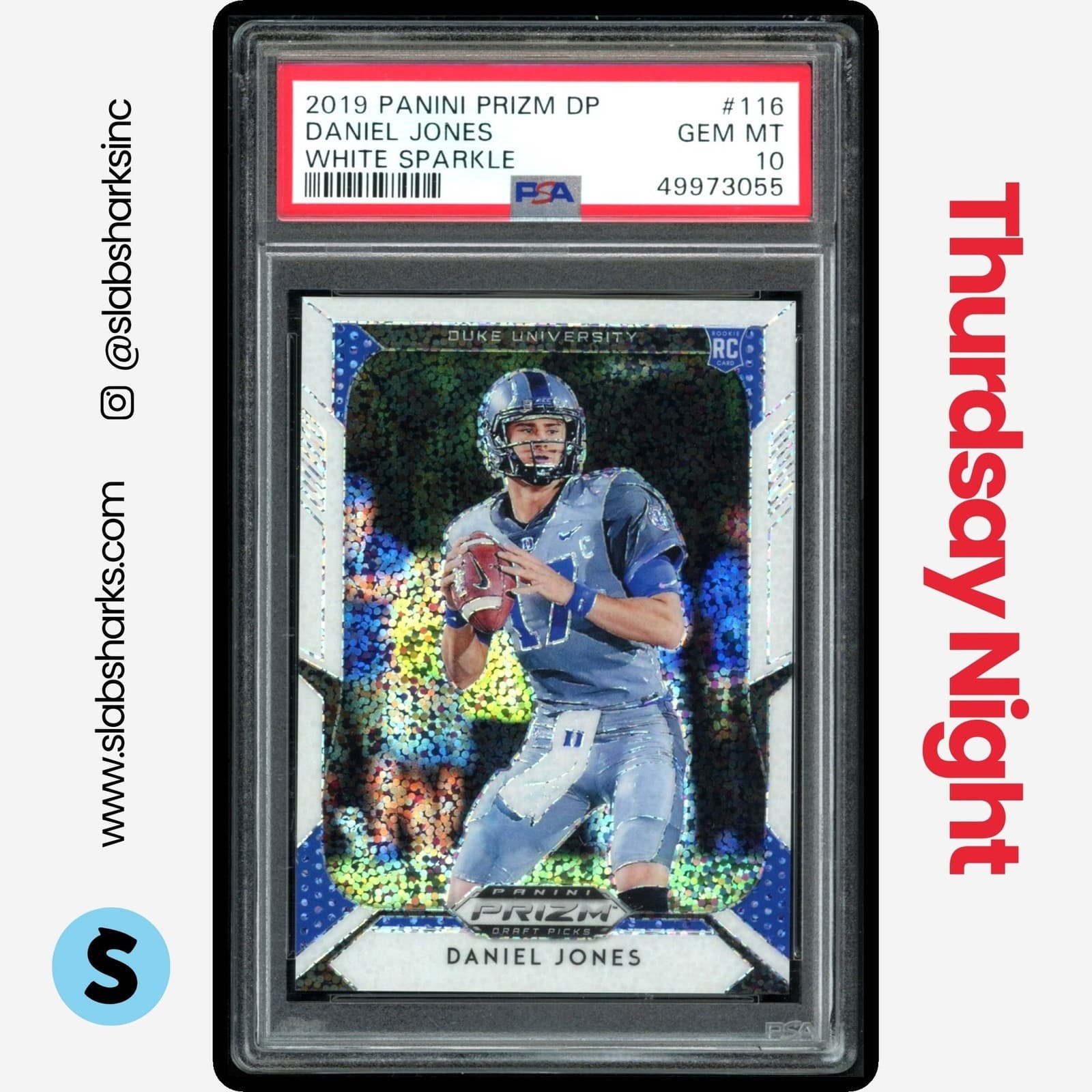 Daniel Jones Panini Prizm Draft Picks #116 White Sparkle