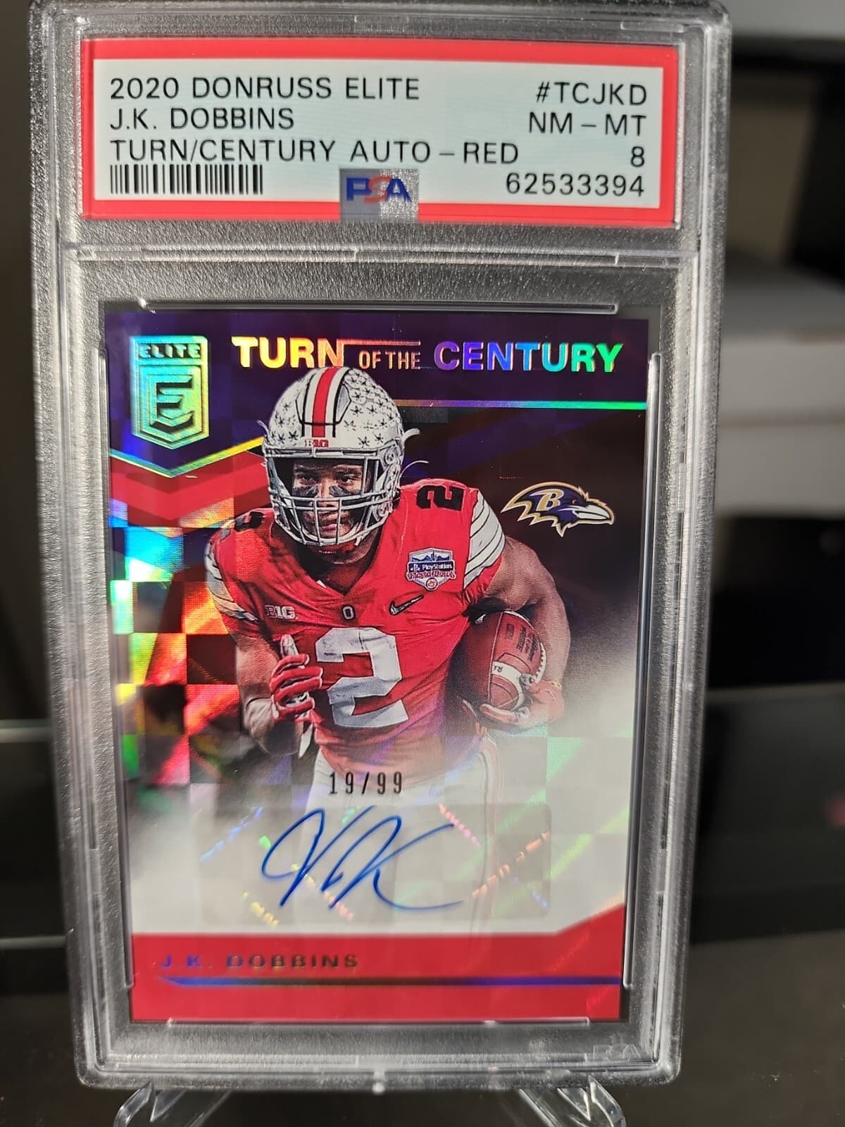 J.K. Dobbins Panini Donruss Elite Turn of the Century Autographs #TCJKD Red