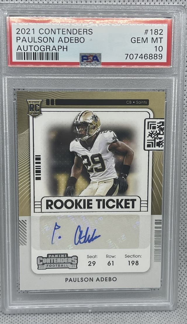 Paulson Adebo Panini Contenders #182 Autograph