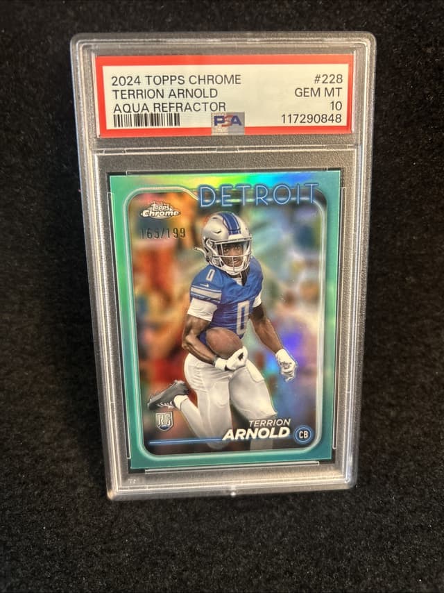 Terrion Arnold Topps Chrome #228 Aqua Refractor