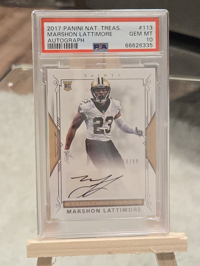 Marshon Lattimore Panini National Treasures #113 Autograph