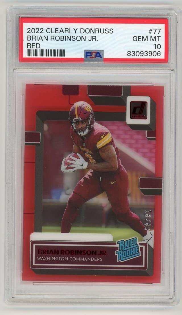 Brian Robinson Jr. Panini Clearly Donruss #77 Red