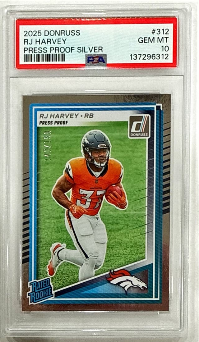 RJ Harvey Panini Donruss #312 Press Proof Silver