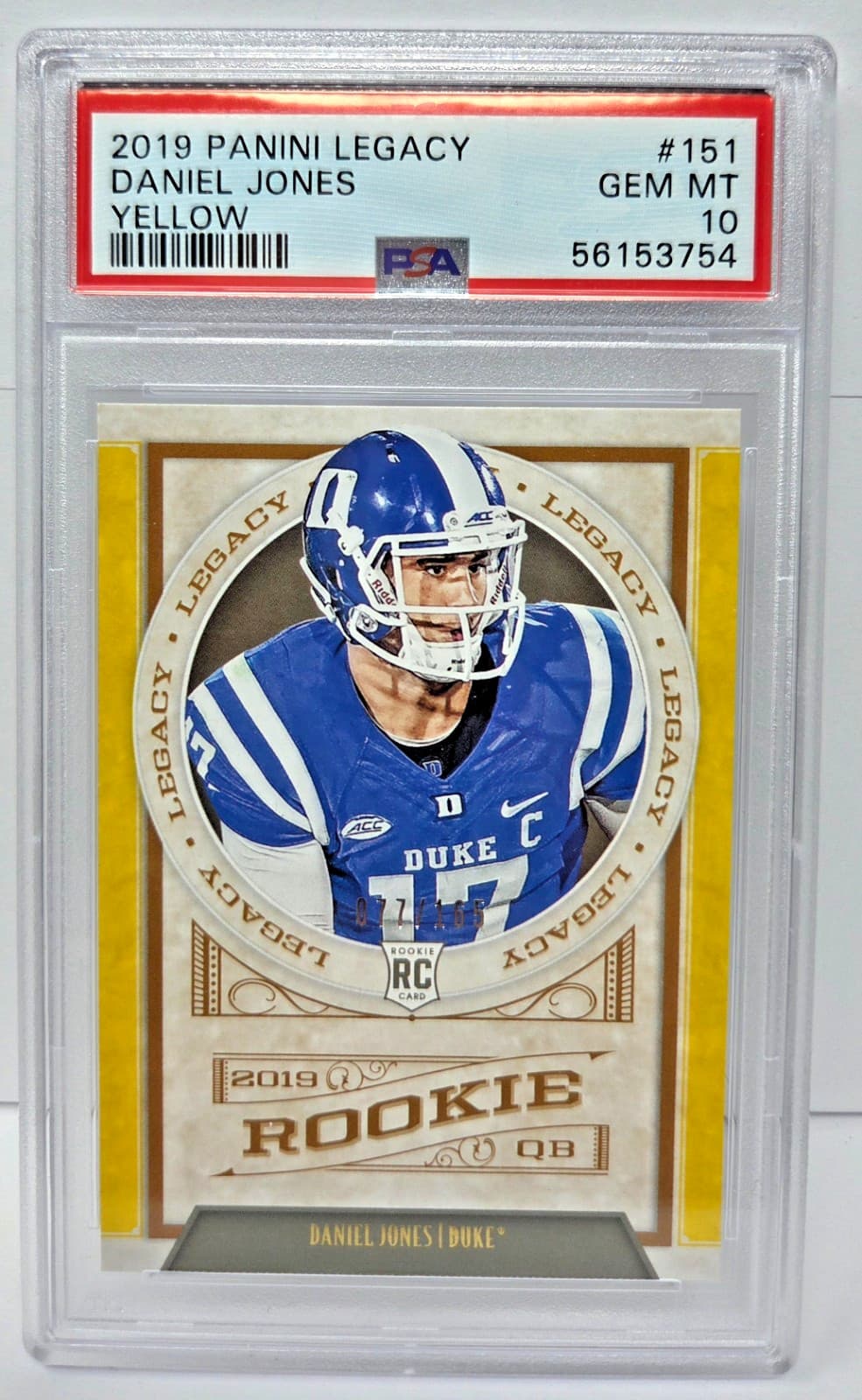 Daniel Jones Panini Legacy #151 Yellow