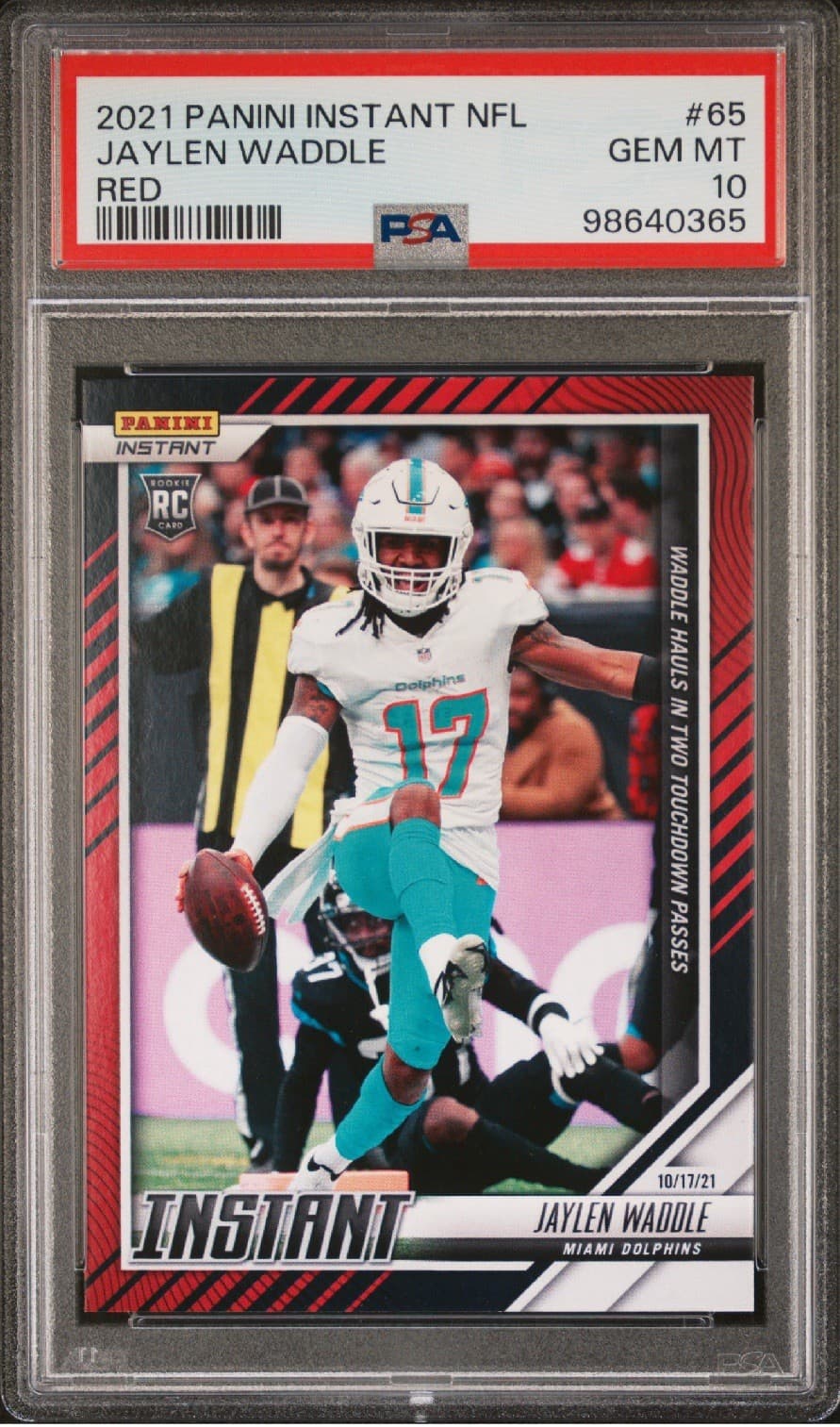 Jaylen Waddle Panini Instant NFL #65 Red