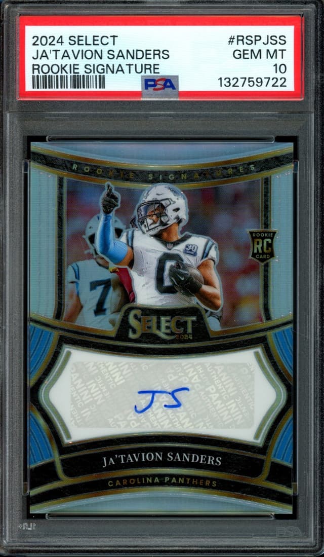 Ja'Tavion Sanders Panini Select Rookie Signatures #RSPJSS Base