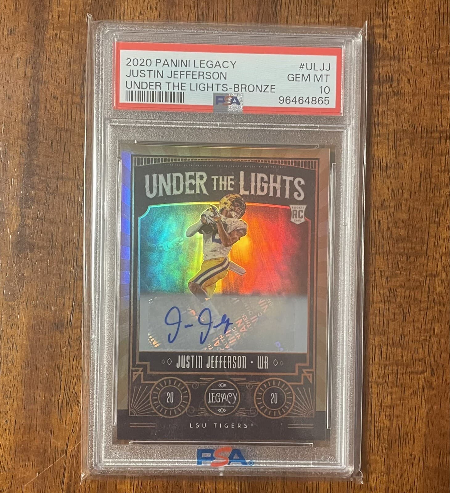 Justin Jefferson Panini Legacy Under the Lights #ULJJ Autograph-Bronze